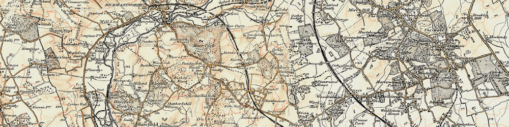 Old map of Eastbury in 1897-1898