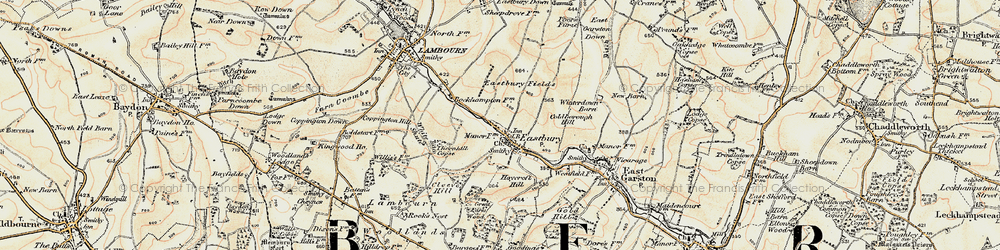 Old map of Eastbury in 1897-1900