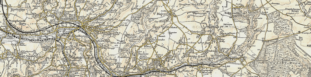 Old map of Eastcombe in 1898-1899