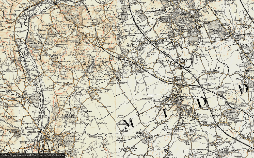 Old Map of Eastcote, 1897-1898 in 1897-1898