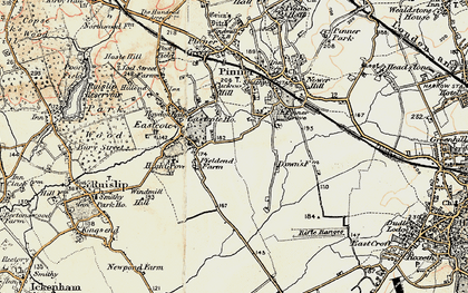Old map of Eastcote in 1897-1898