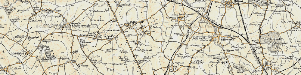 Old map of Eastcote in 1898-1901