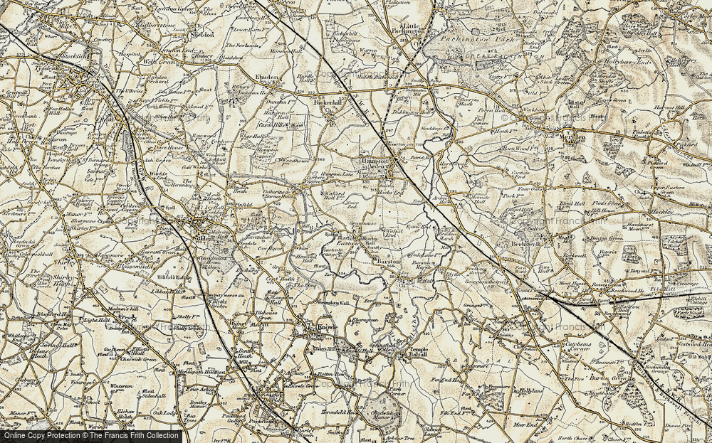 Old Map of Eastcote, 1901-1902 in 1901-1902