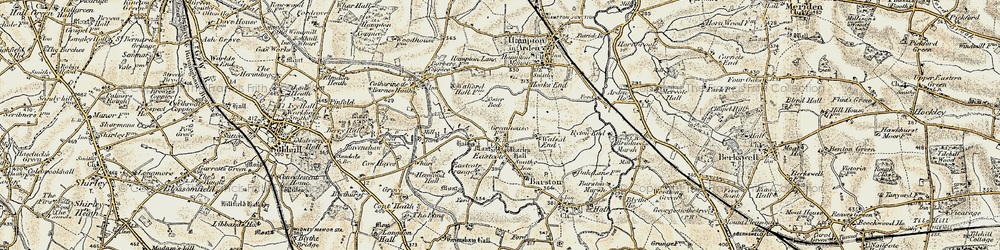 Old map of Eastcote in 1901-1902