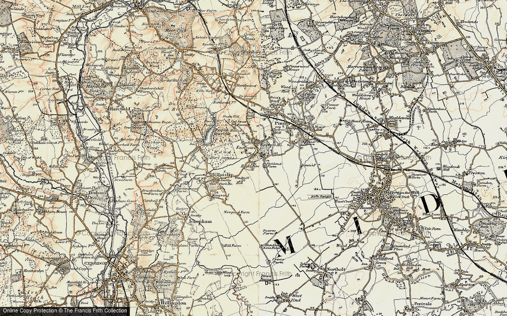 Old Map of Eastcote Village, 1897-1898 in 1897-1898