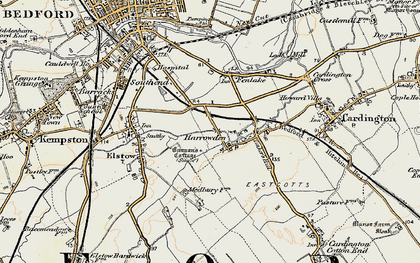 Old map of Eastcotts in 1898-1901
