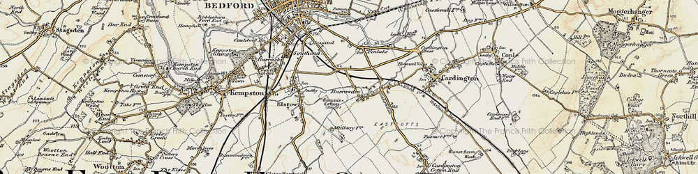 Old map of Eastcotts in 1898-1901