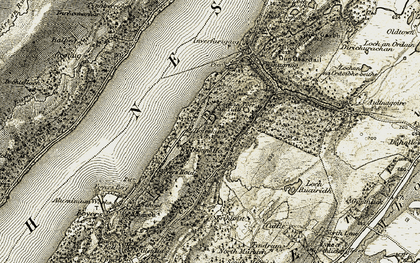 Old map of Easter Boleskine in 1908-1912