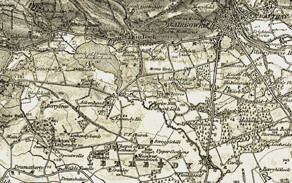 Old map of Leys of Marlee in 1907-1908