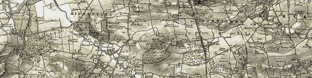 Old map of Easter Meathie in 1907-1908