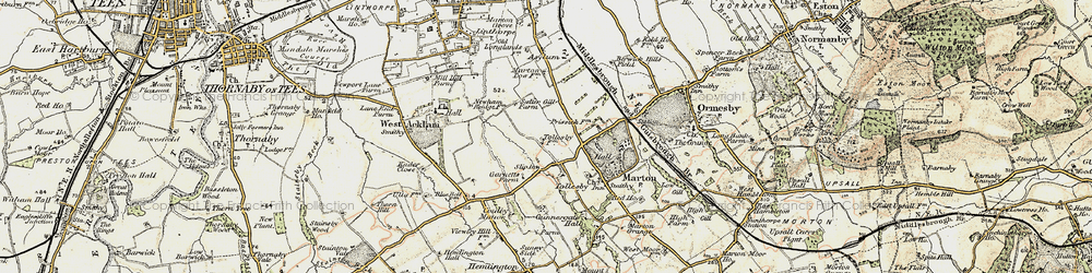 Old map of Easterside in 1903-1904