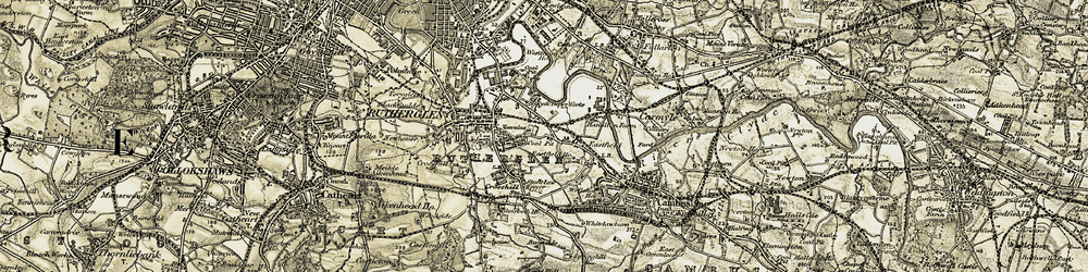 Old map of Eastfield in 1904-1905