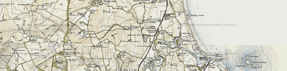 Old map of Brotherwick in 1901-1903