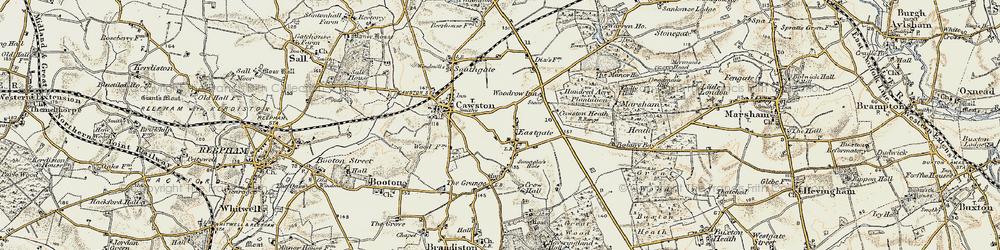 Old map of Eastgate in 1901-1902