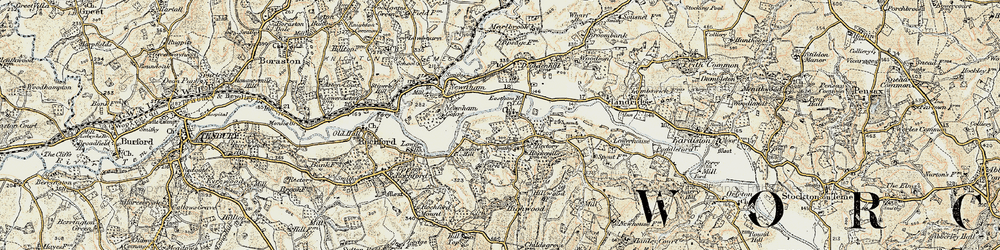 Old map of Eastham in 1901-1902