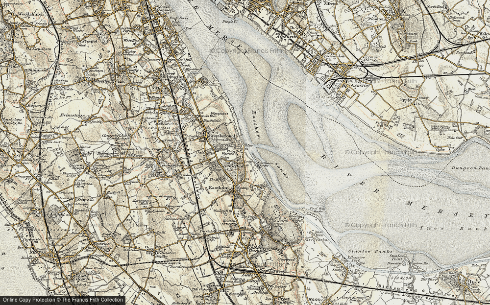 Old Map of Eastham Ferry, 1902-1903 in 1902-1903