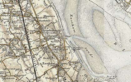 Old map of Eastham Ferry in 1902-1903