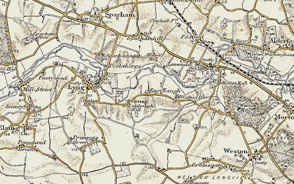 Old map of Easthaugh in 1901-1902