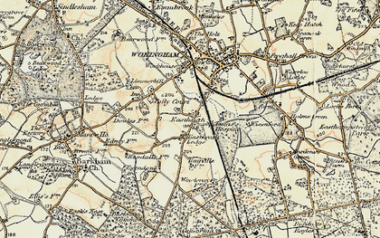 Old map of Eastheath in 1897-1909