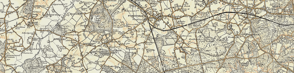 Old map of Eastheath in 1897-1909