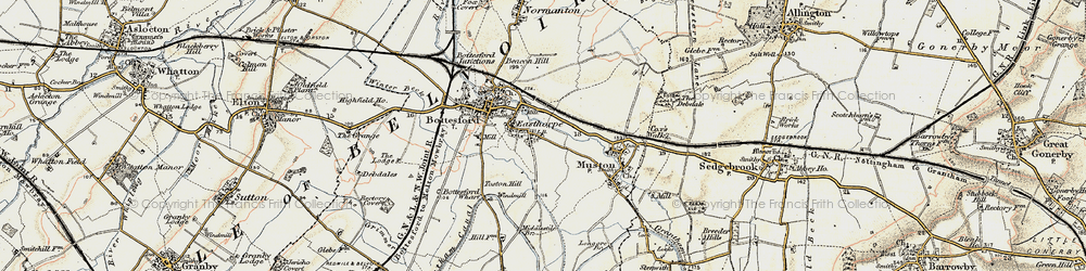 Old map of Easthorpe in 1902-1903