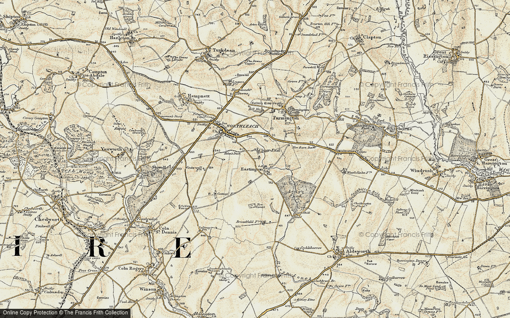 Old Map of Historic Map covering Broadfield Covert in 1898-1899