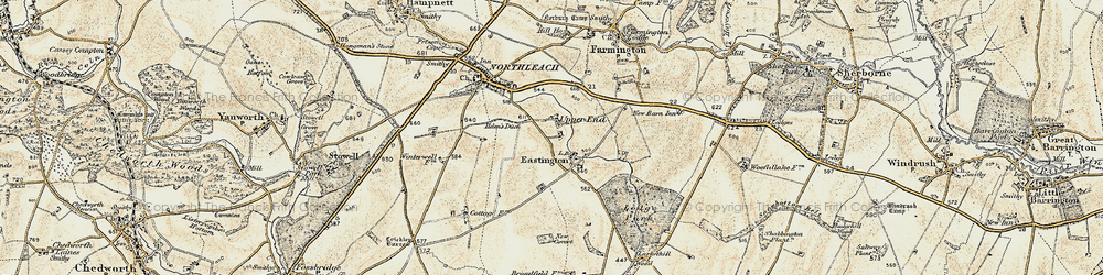 Old map of Eastington in 1898-1899