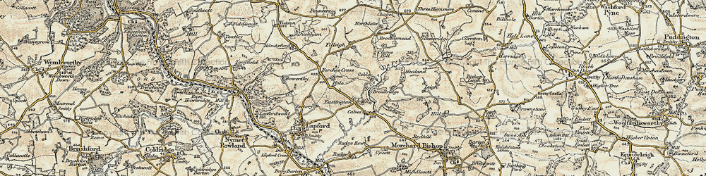 Old map of Leigh in 1899-1900