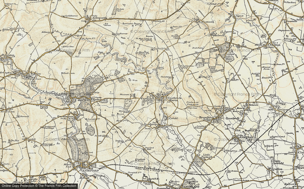 Old Map of Eastleach Turville, 1898-1899 in 1898-1899