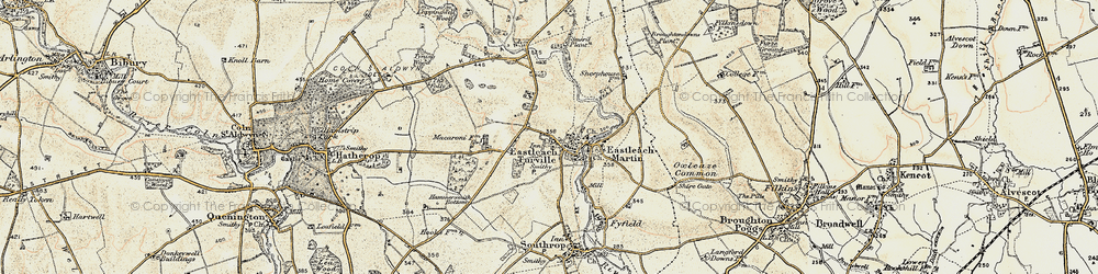 Old map of Eastleach Turville in 1898-1899