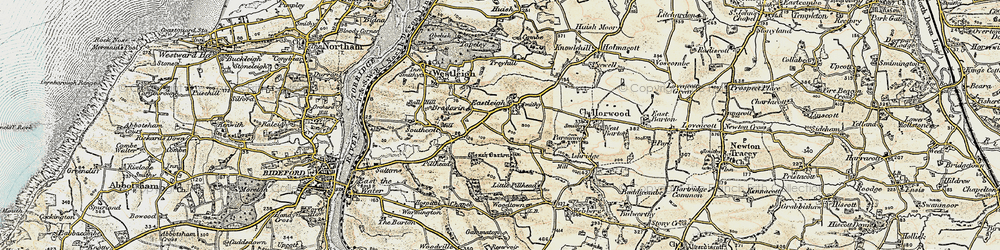 Old map of Bradavin in 1900