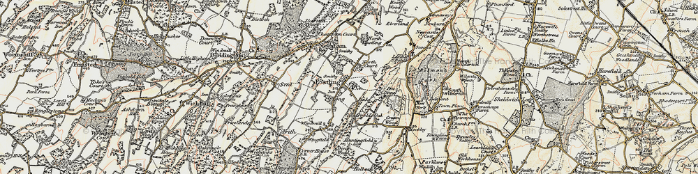 Old map of Eastling in 1897-1898