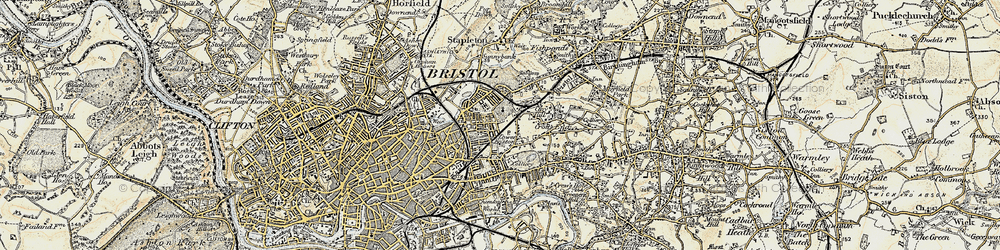 Old map of Easton in 1899