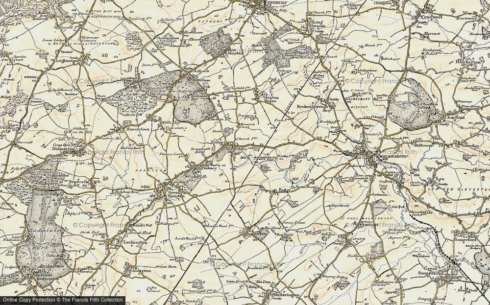 Old Map of Historic Map covering Bransdown Hill in 1898-1899