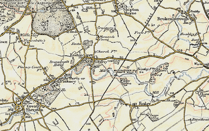 Old map of Easton Grey in 1898-1899