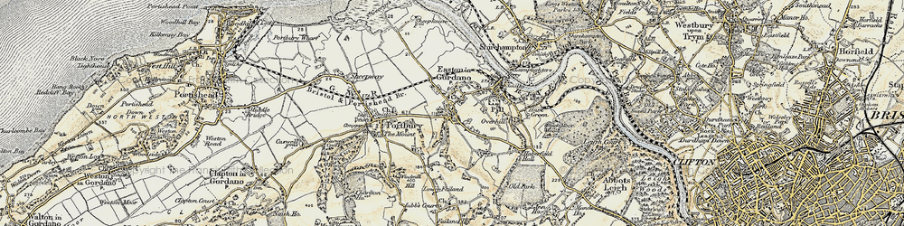 Old map of Easton-in-Gordano in 1899