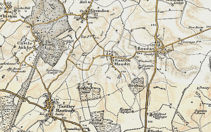 Old map of Easton Maudit in 1898-1901