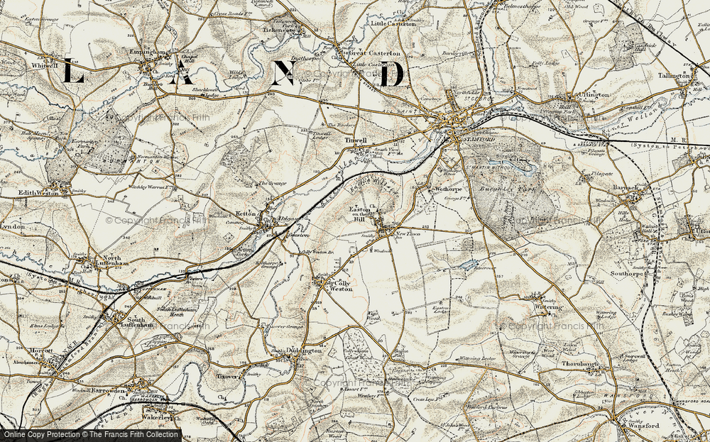 Old Map of Easton on the Hill, 1901-1903 in 1901-1903