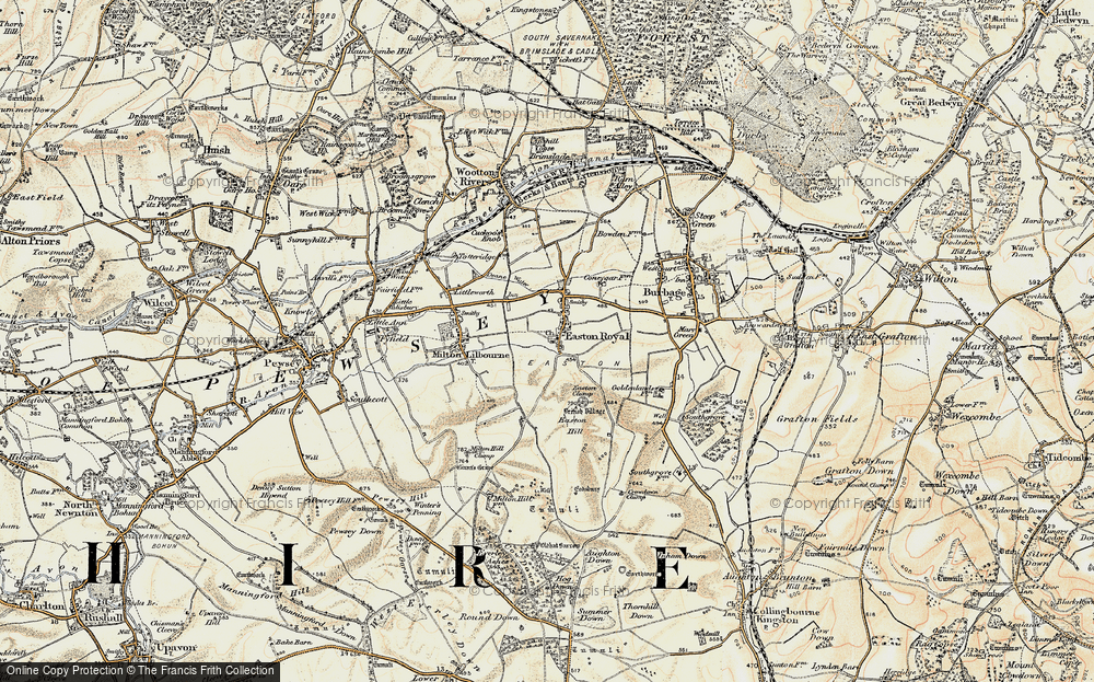 Old Map of Easton Royal, 1897-1899 in 1897-1899
