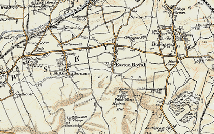 Old map of Easton Royal in 1897-1899