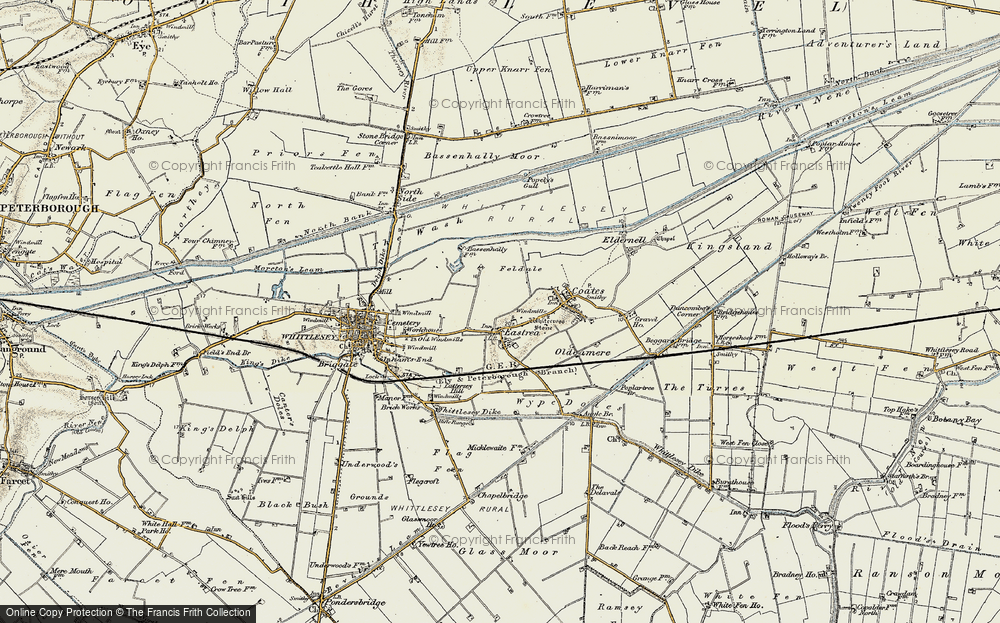 Old Map of Eastrea, 1901-1902 in 1901-1902