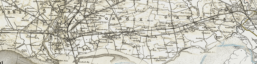 Old map of Westhills Moss in 1901-1904