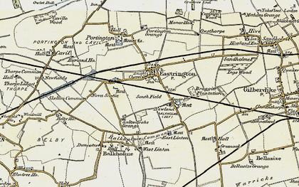 Old map of Eastrington in 1903