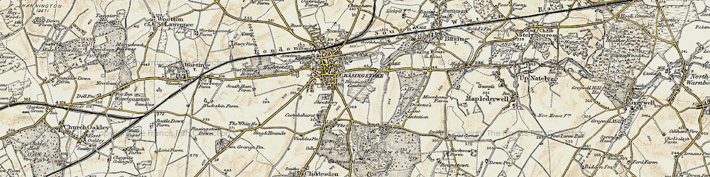 Old map of Eastrop in 1897-1900