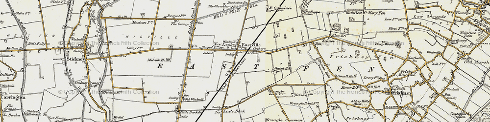 Old map of Bell Water Drain in 1901-1903