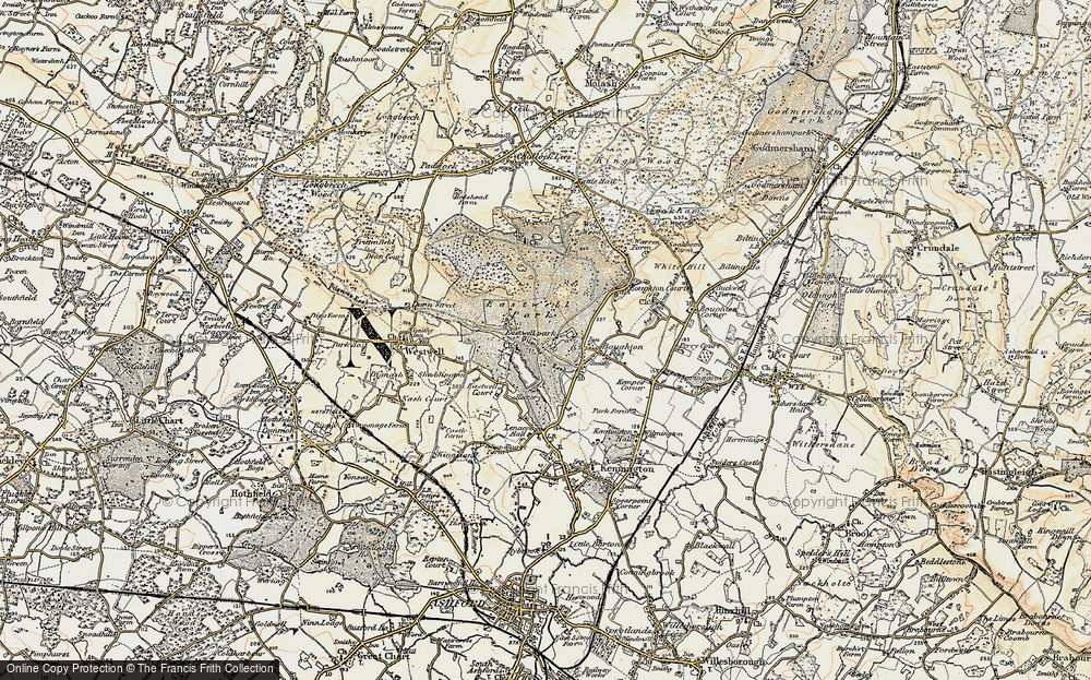 Old Map of Eastwell Park, 1897-1898 in 1897-1898