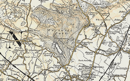 Old map of Eastwell Park in 1897-1898