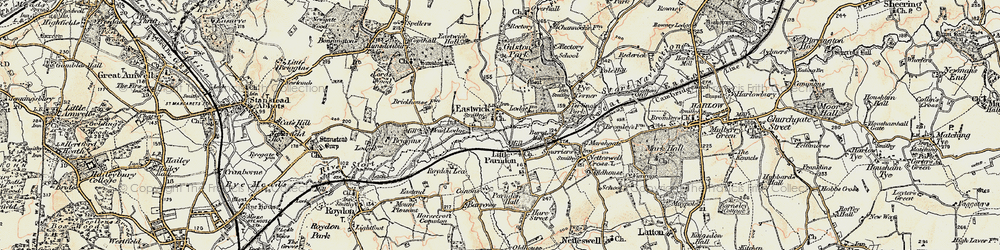 Old map of Eastwick in 1898