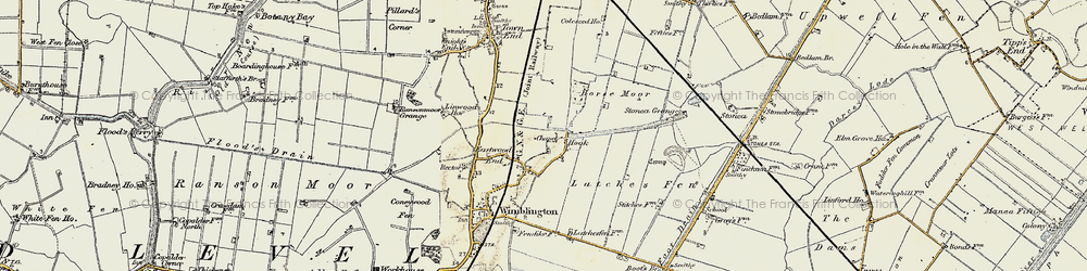 Old map of Latches Fen in 1901