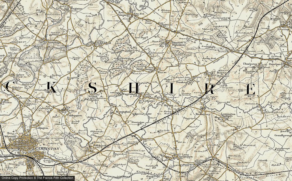 Old Map of Eathorpe, 1901-1902 in 1901-1902